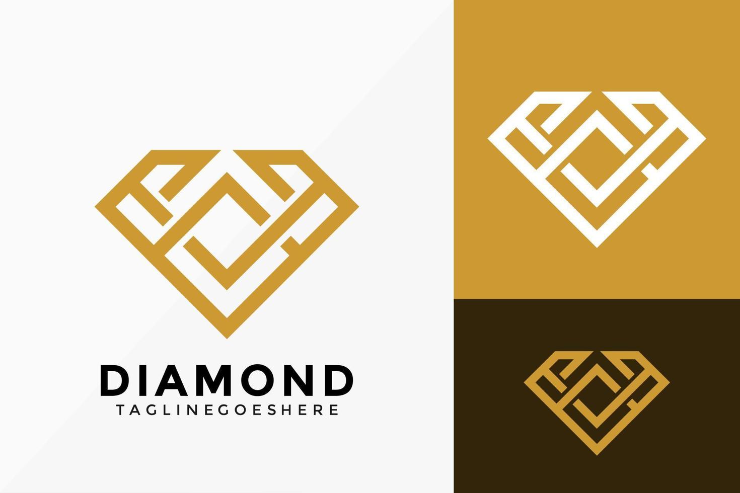 disegno vettoriale logo astratto gioielli con diamanti. emblema dell'identità del marchio, concetto di design, loghi, elemento logotipo per modello.