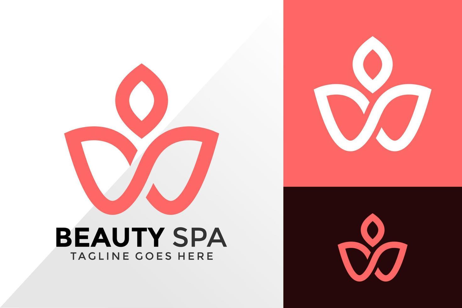 design del logo della spa di bellezza, loghi dell'identità del marchio progetta il modello di illustrazione vettoriale