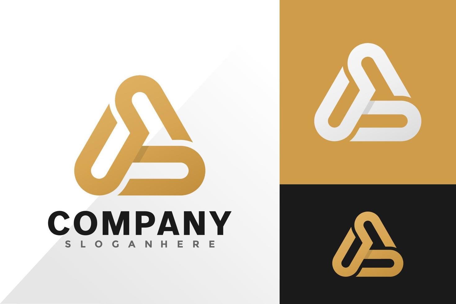 una lettera triangolo logo disegno vettoriale. emblema astratto, concetto di design, loghi, elemento logotipo per modello vettore