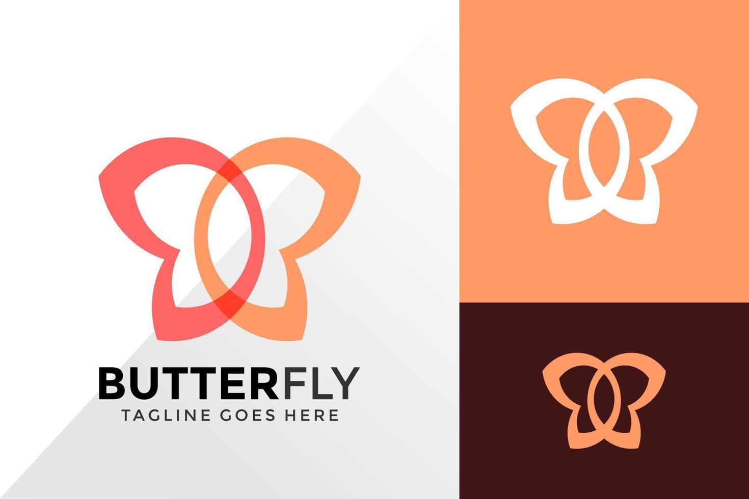 design del logo della farfalla, loghi dell'identità del marchio progetta il modello di illustrazione vettoriale