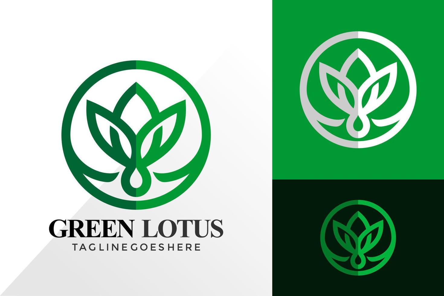 design del logo del loto della natura verde, loghi astratti progetta il concetto per il modello vettore
