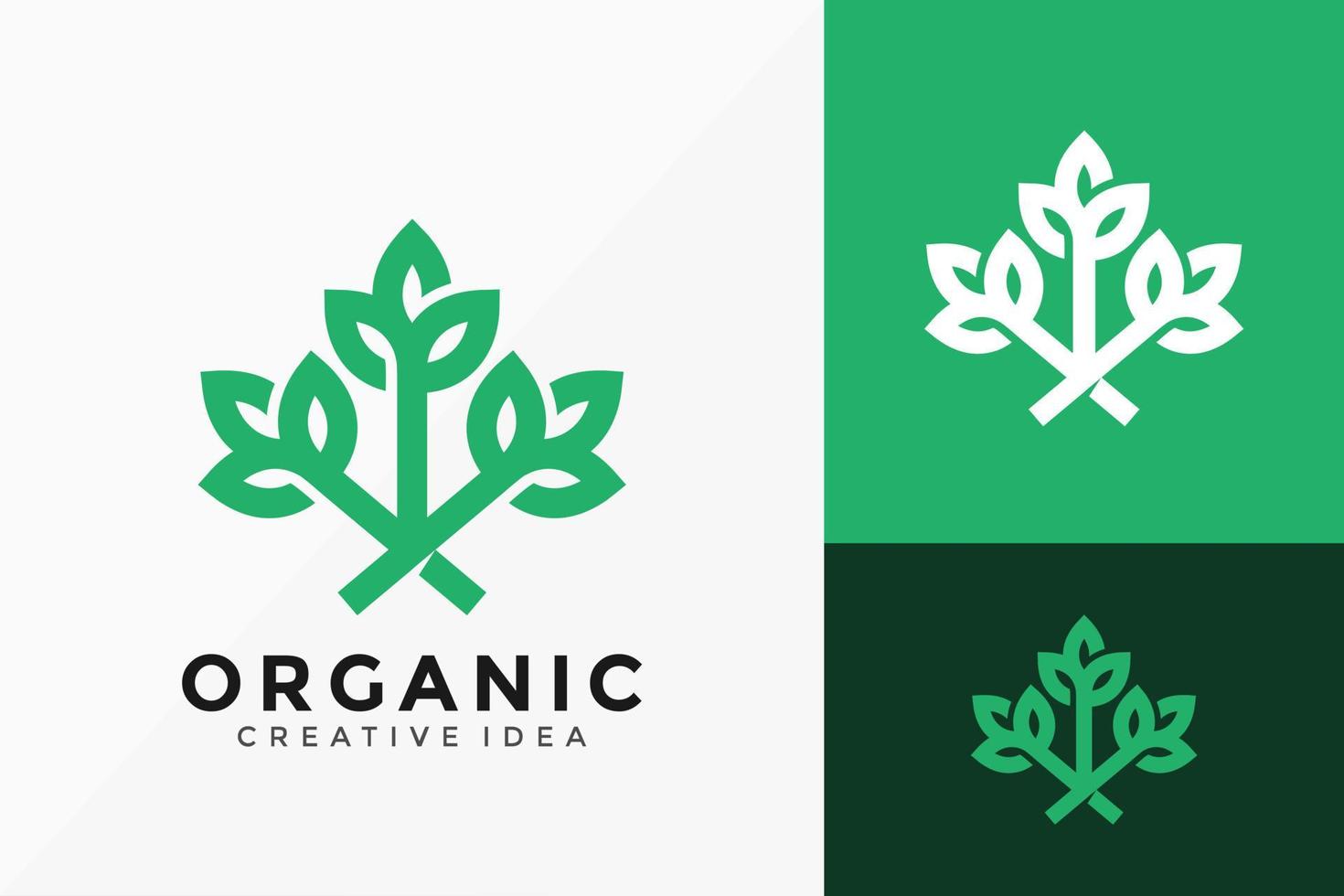 disegno vettoriale di eco organico foglia logo. emblema astratto, concetto di design, loghi, elemento logotipo per modello.