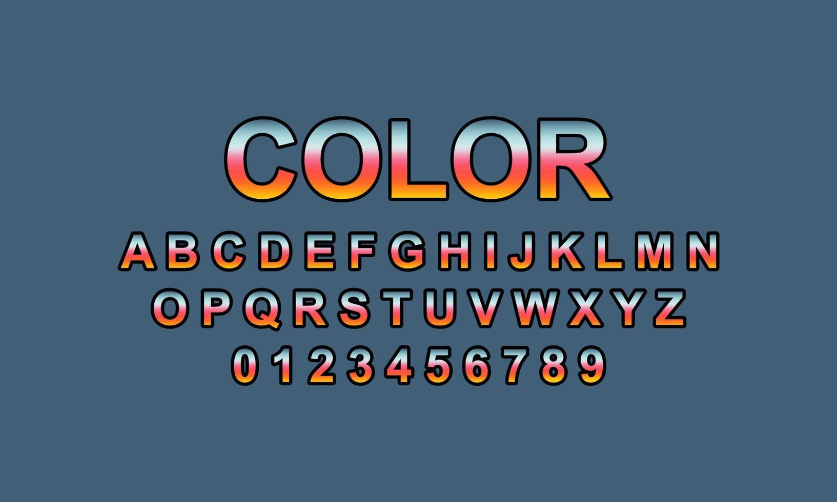 alfabeto del carattere di colore vettore