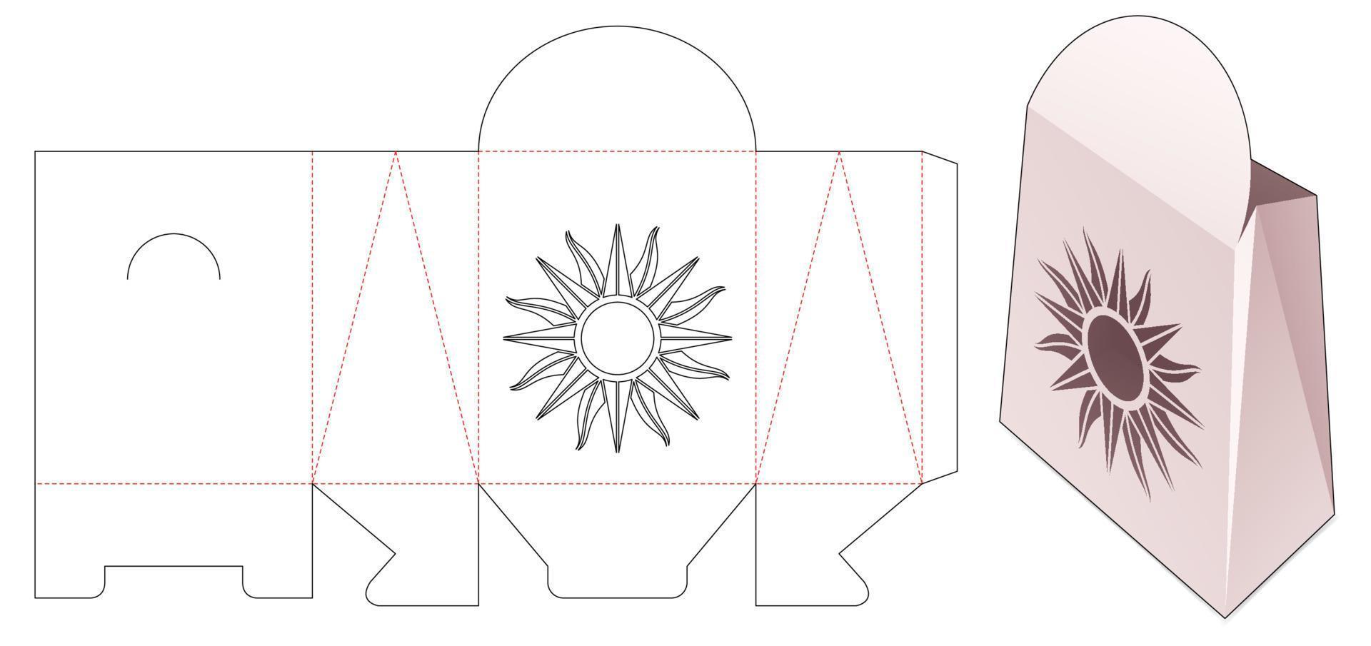 borsa a fogli mobili in cartone con sagoma fustellata a forma di sole vettore