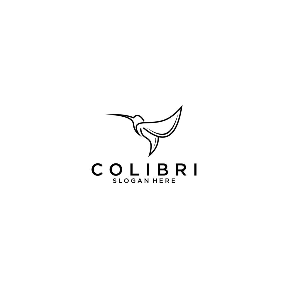 semplice logo di colibrì facile da riconoscere e ricordare vettore