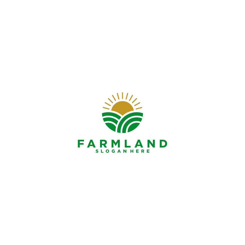 modello di logo di terreni agricoli, vettore, icona in sfondo bianco vettore
