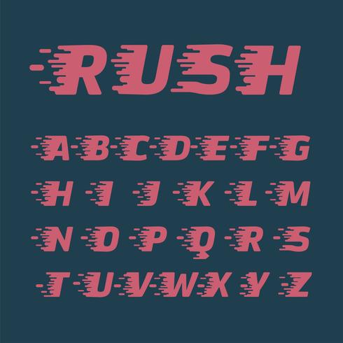 Set di caratteri &#39;Rush&#39;, illustrazione vettoriale