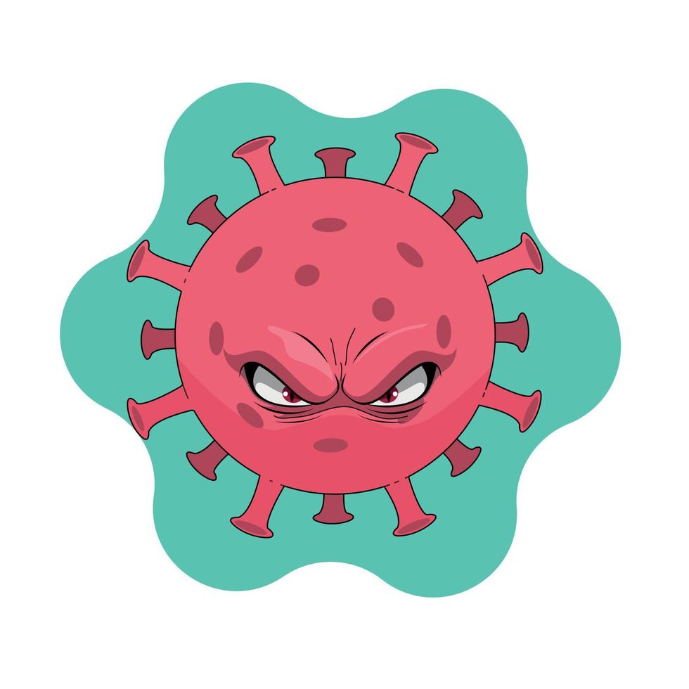 disegno vettoriale di cartone animato di coronavirus covid-19
