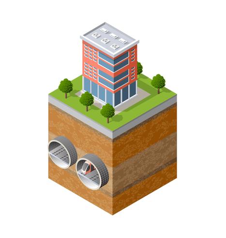 Trasporto urbano sotterraneo della città vettore