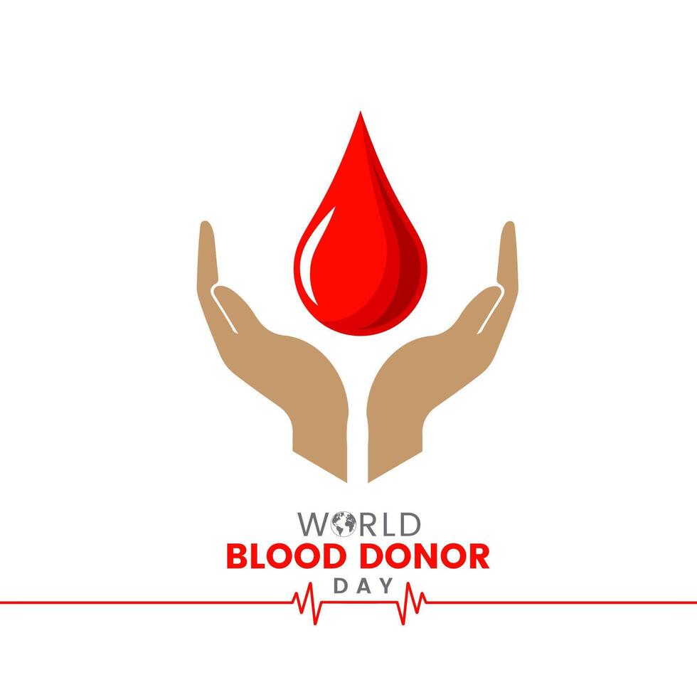 mondo sangue donatore e consapevolezza creativo unico design. mondo sangue donatore giorno logo, donazione concetto cuore medico cartello. dare sangue per Salva vite, donatore sangue concetto illustrazione sfondo vettore