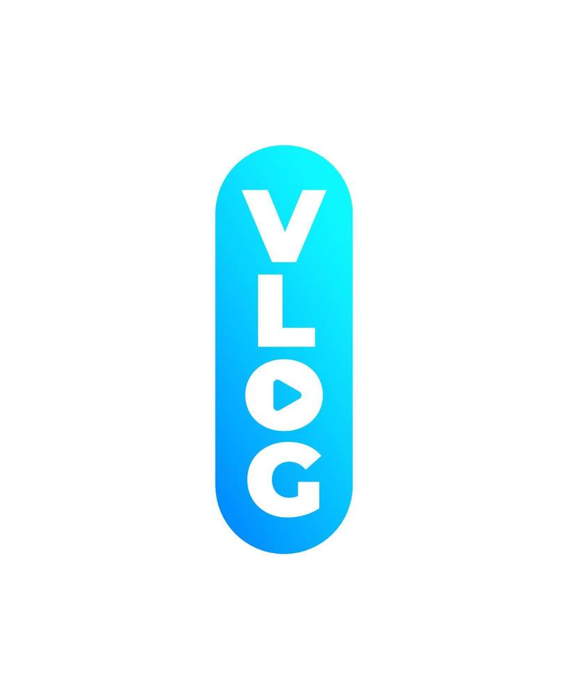 vlog, video blogging vettoriale, design verticale vettore