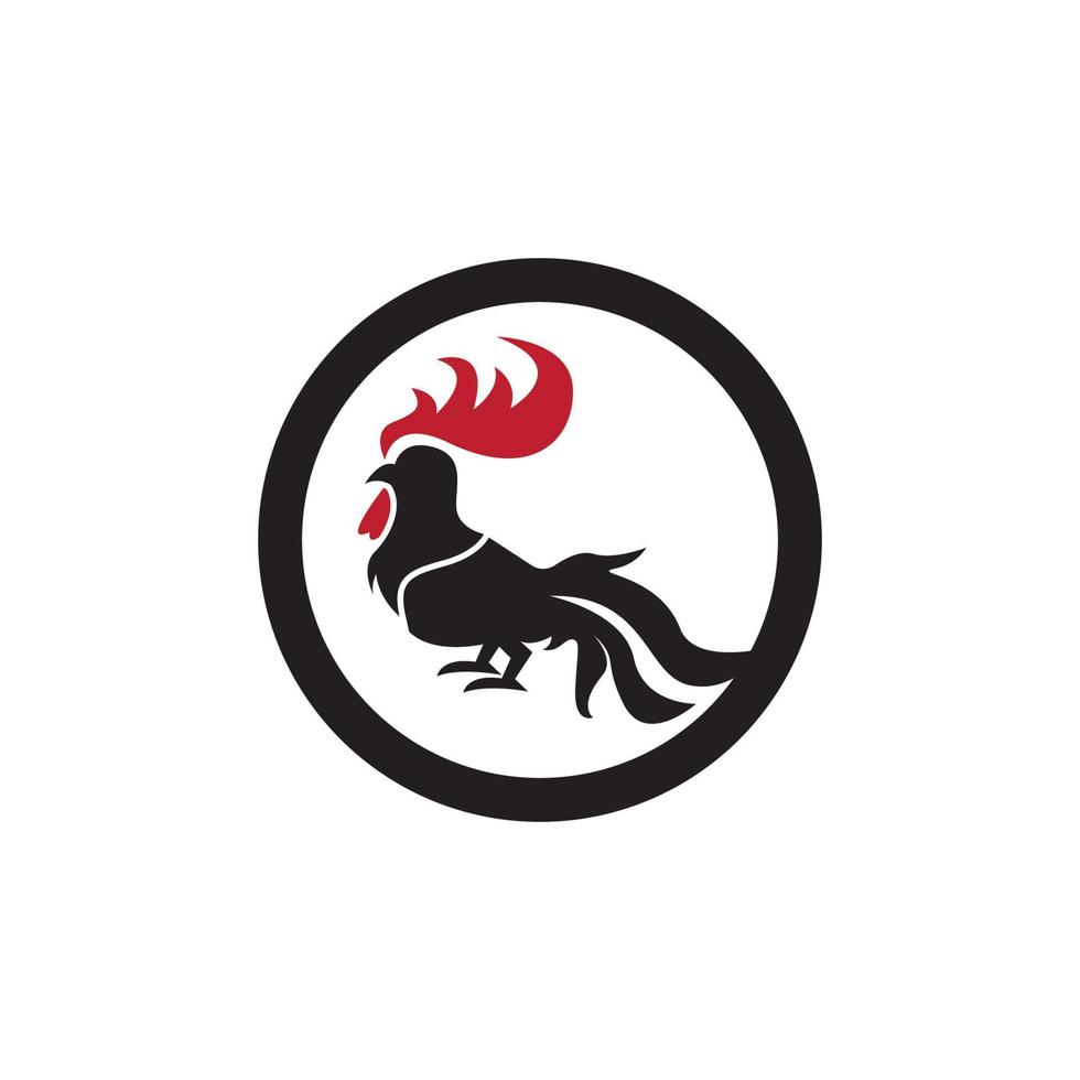 icona del gallo e illustrazione del modello di simbolo vettore