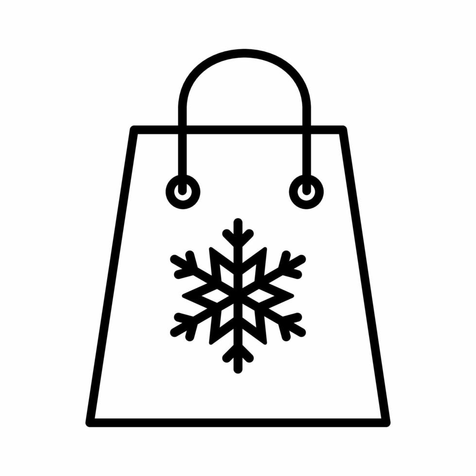 icona della linea del sacchetto regalo style.eps vettore