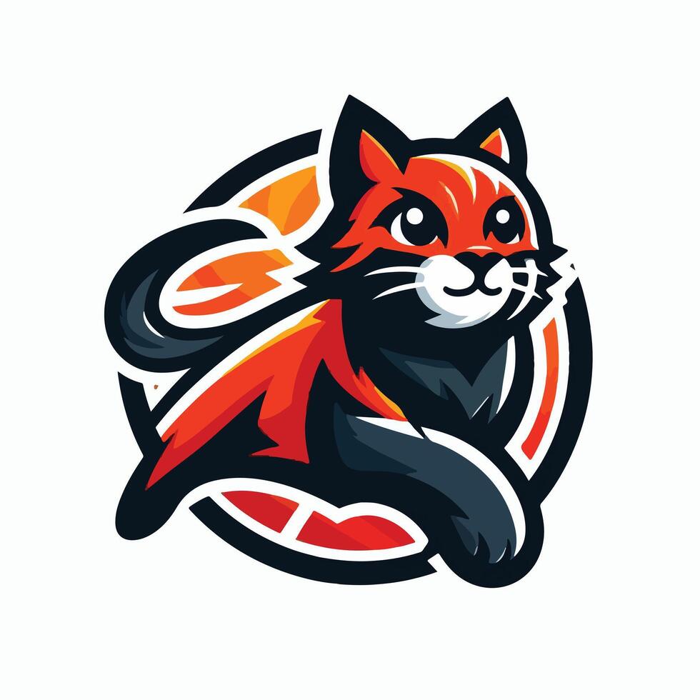 gatto portafortuna logo icona design vettore