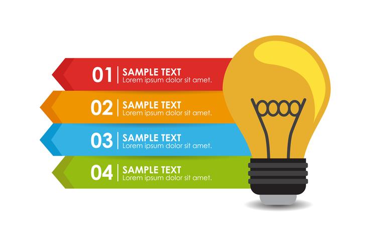 Lampadina infografica vettore