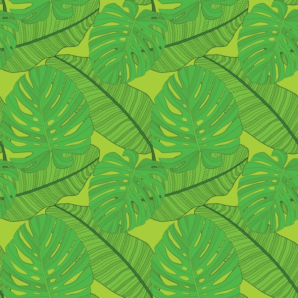 fondo senza cuciture astratto del modello della foglia di palma tropicale. illustrazione vettoriale