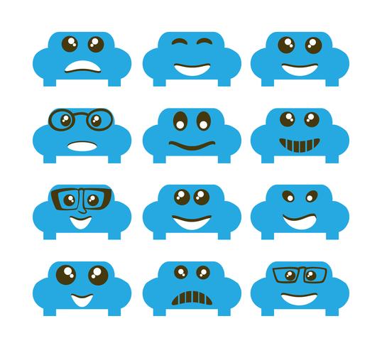 Icone di espressione emoticon Emoji vettore