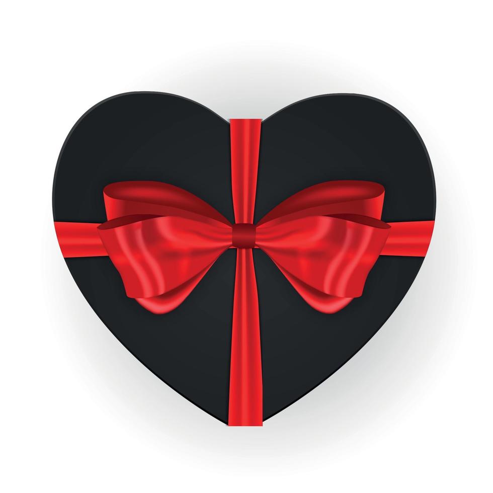 confezione regalo a forma di cuore con fiocco. illustrazione vettoriale