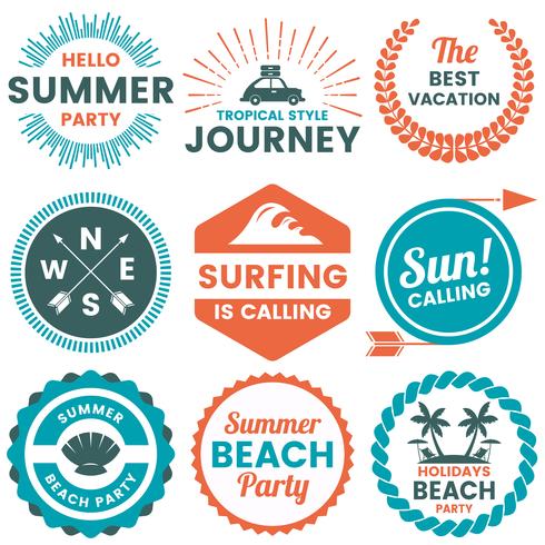 Summer Retro Vector Logo per banner