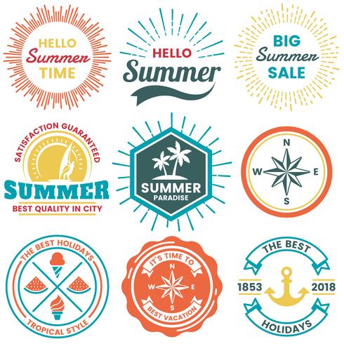 Summer Retro Vector Logo per banner