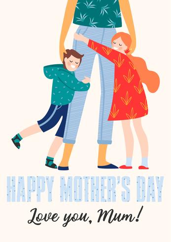 Buona festa della mamma. Donne e bambini vettore