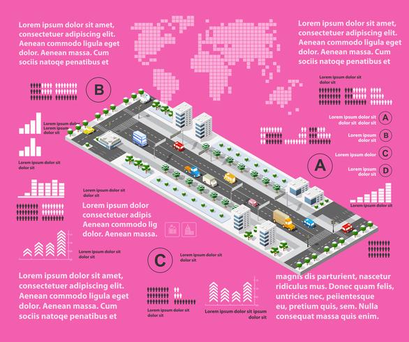 Infografica illustrazione viola vettore