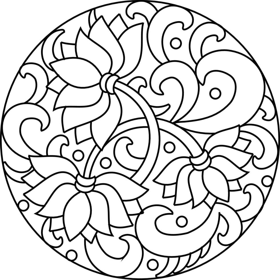 lotus.vector ornamentale, astratto, stile orientale, fiore, loto, yoga, medaglione, disegno a mano. per la stampa tessile, logo, carta da parati vettore