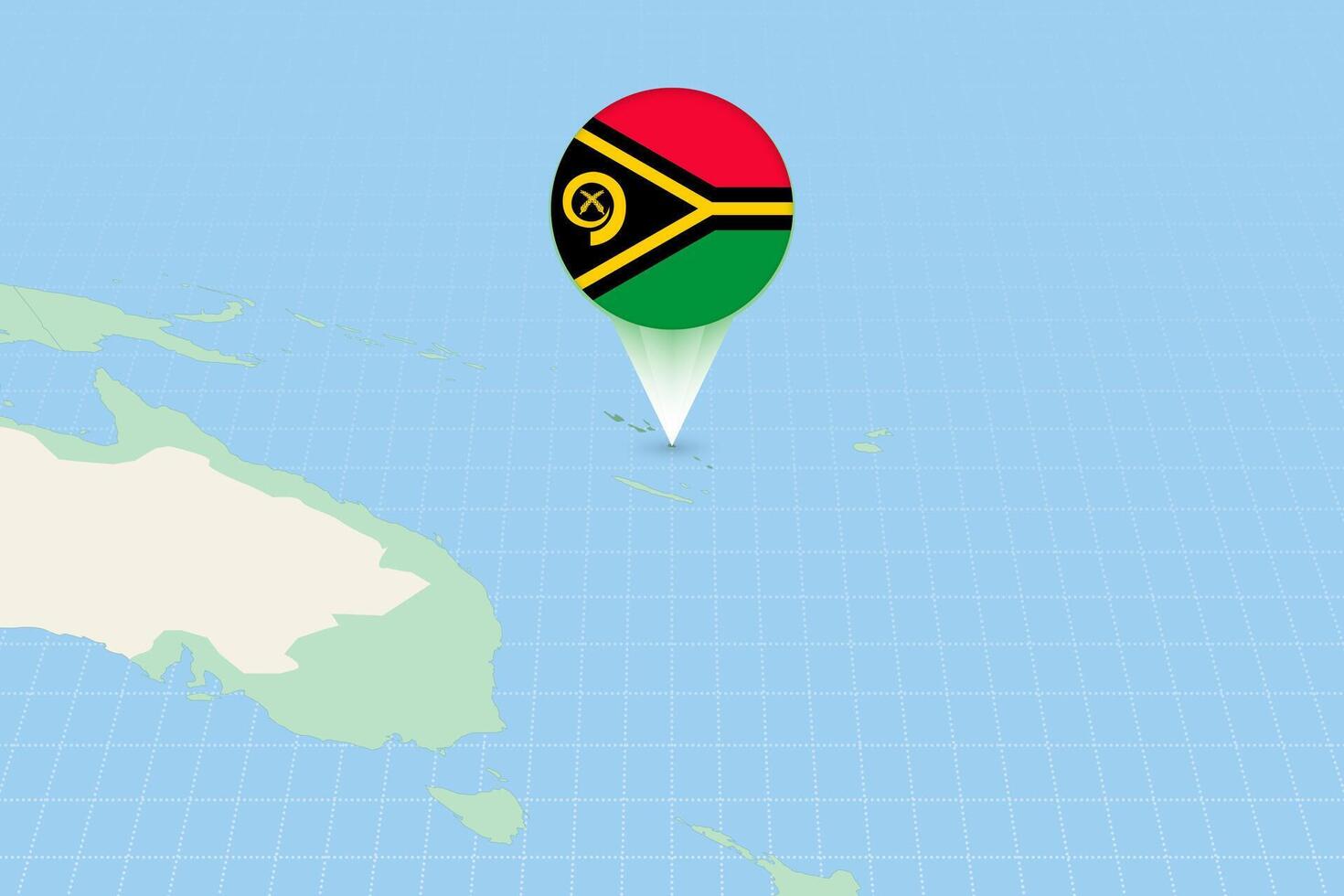 carta geografica illustrazione di vanuatu con il bandiera. cartografico illustrazione di vanuatu e vicino Paesi. vettore