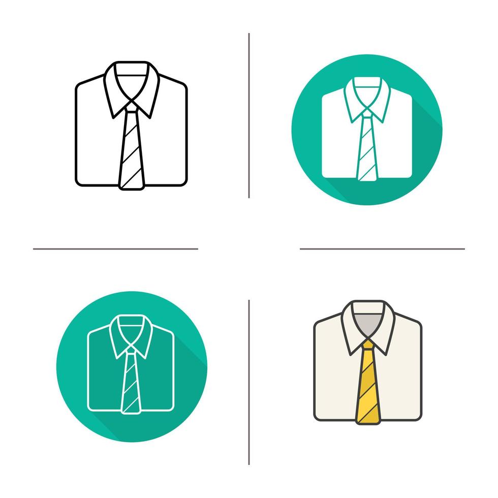 icona di camicia e cravatta. design piatto, stili lineari e di colore. abiti da ufficio da uomo. illustrazioni vettoriali isolate