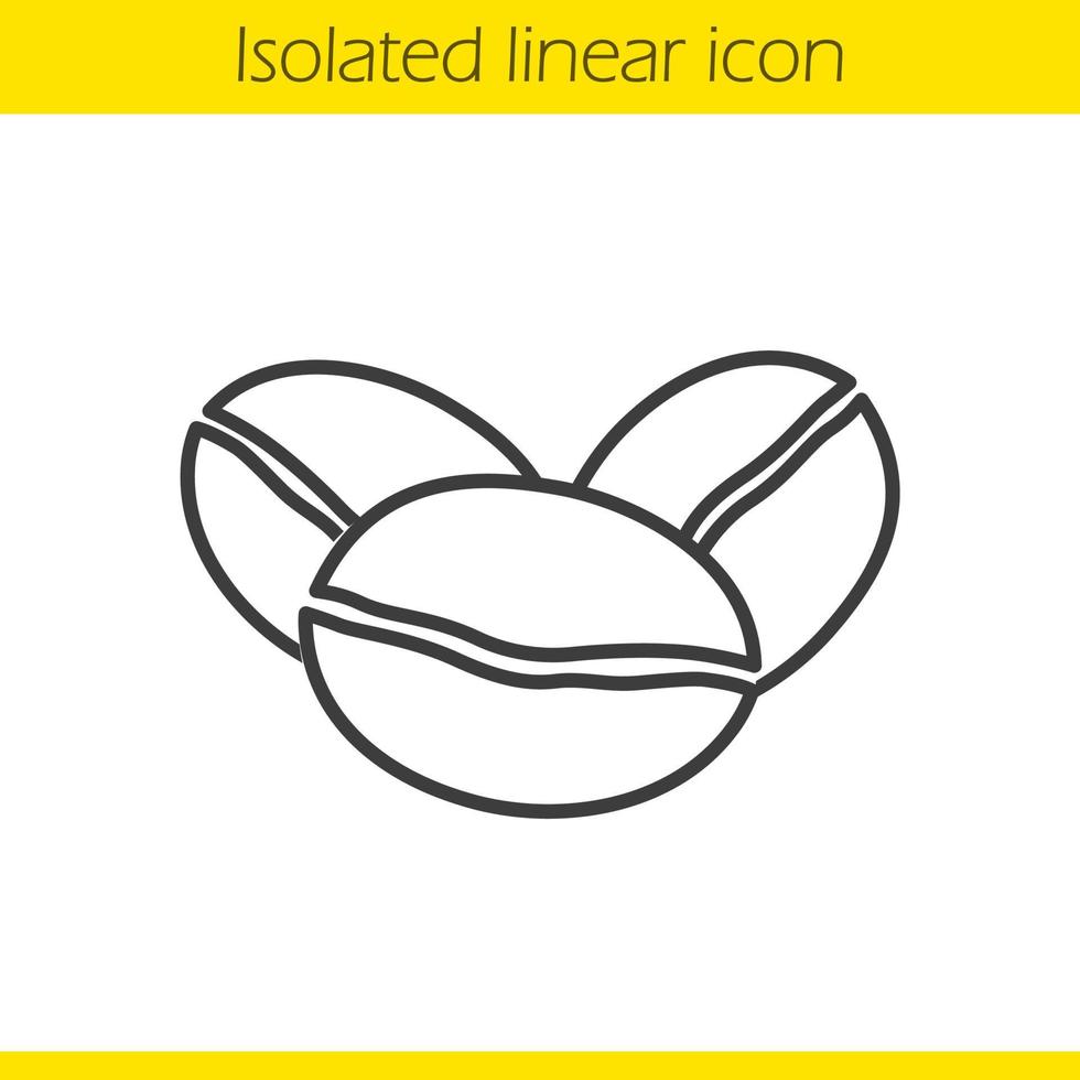 icona lineare di chicchi di caffè. illustrazione di linea sottile. simbolo di contorno. disegno vettoriale isolato contorno