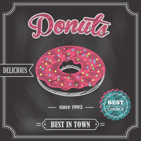 Donut poster retrò vettore