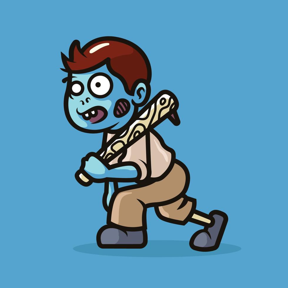 disegno dell'illustrazione della mascotte degli zombi vettore