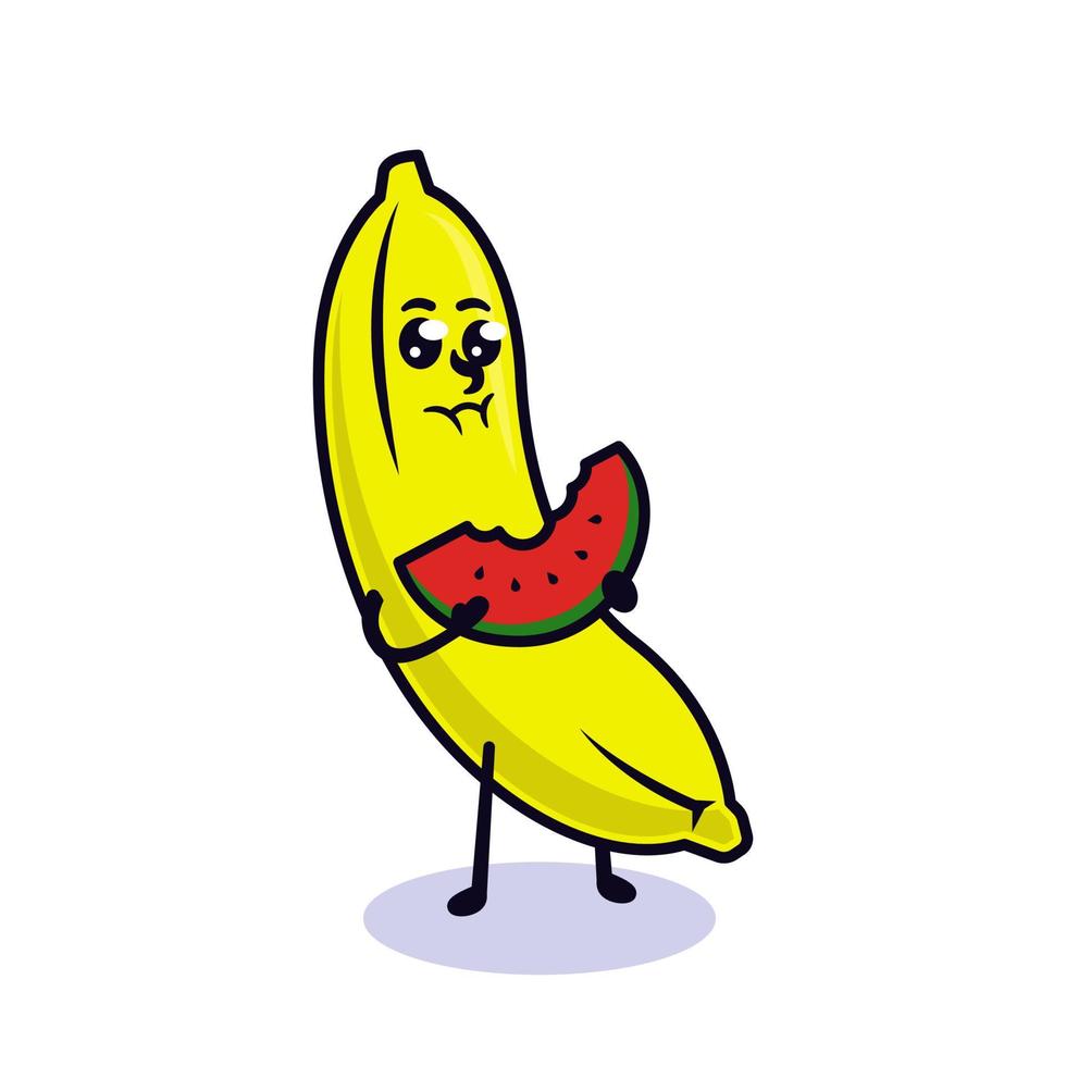 simpatica mascotte banana vettore