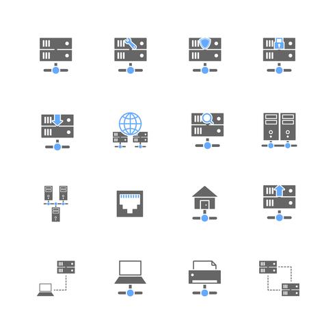 Set di icone di hosting vettore