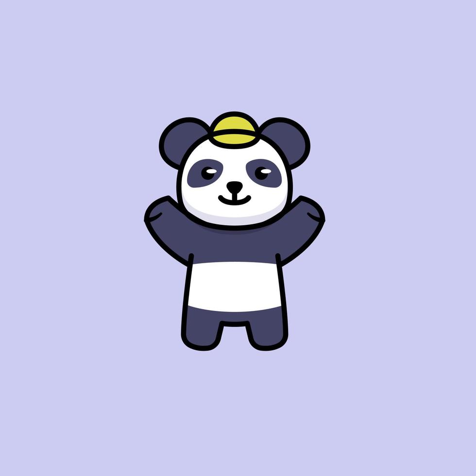 simpatica mascotte del panda vettore