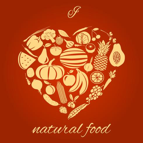 Cuore alimentare naturale vettore