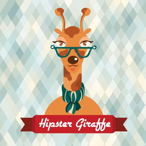 Poster di giraffa hipster vettore