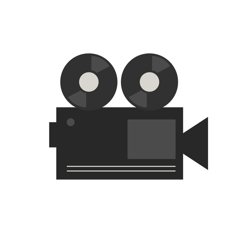 icona piana di vettore di videocamera o proiettore cinematografico