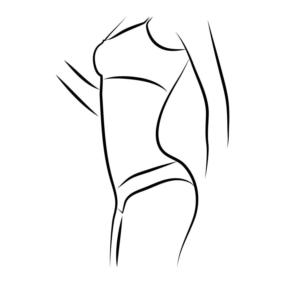 corpo femminile, figura femminile, creativo, contemporaneo, astratto, disegno al tratto. bellezza moda femminile corpo nudo. vettore design minimalista per wall art, stampe, cartoline, poster.