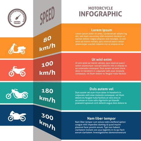 Grafico di classificazione infografica motociclista vettore