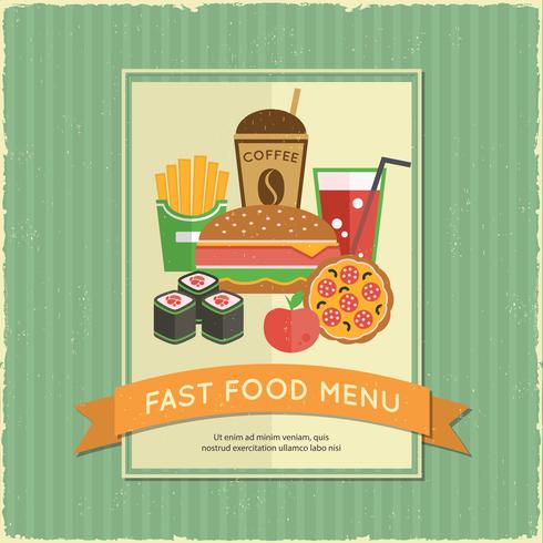 Menu fast food vettore