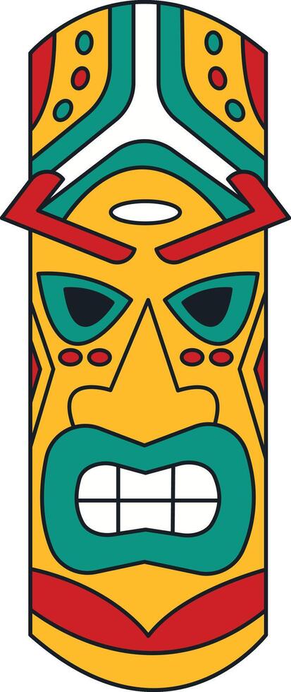 etnico tiki Dio maschera cartone animato. illustrazione design nel piatto stile vettore