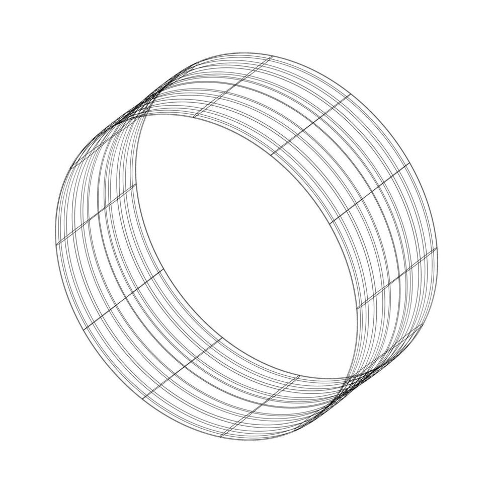 astratto geometrico cilindro. isometrico griglia. cerchio, disegno, 3d illusione. vettore
