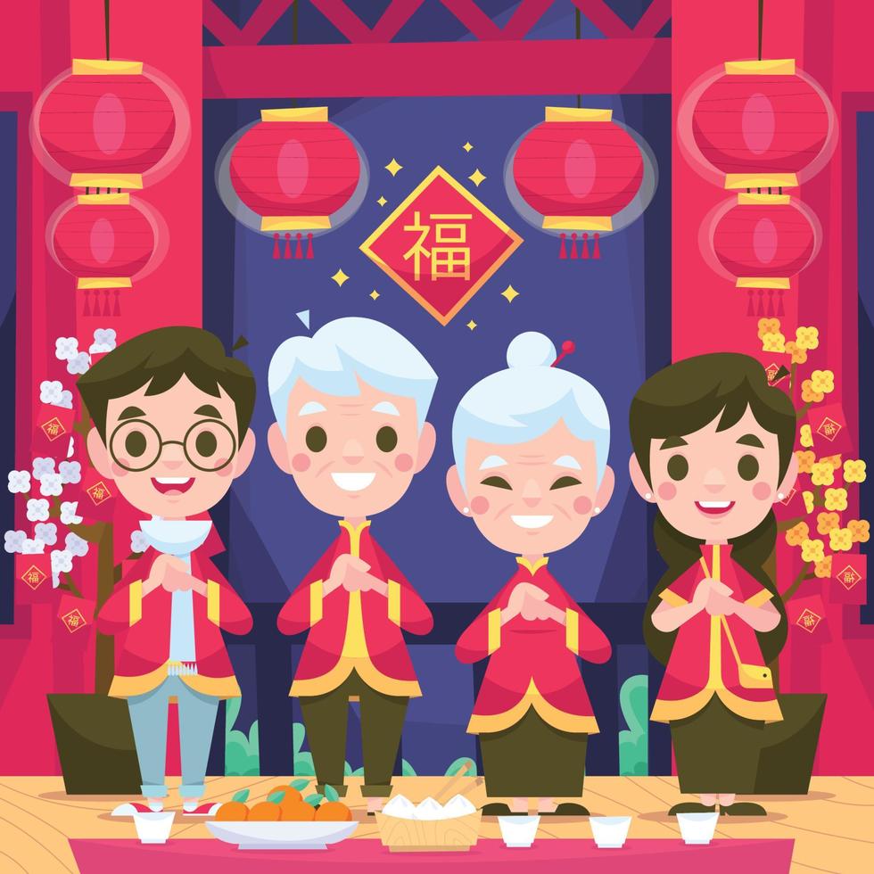 festeggiamenti per il capodanno cinese vettore
