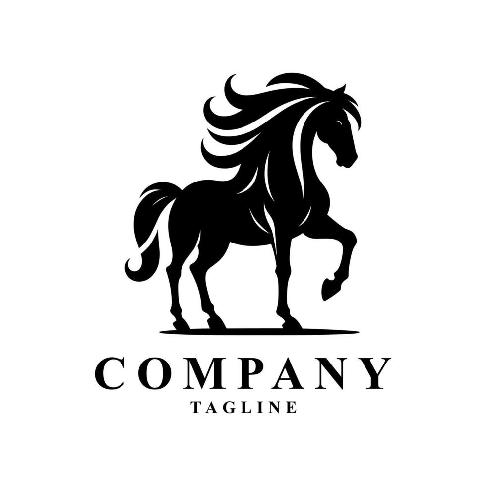 logo cavallo nero vettore