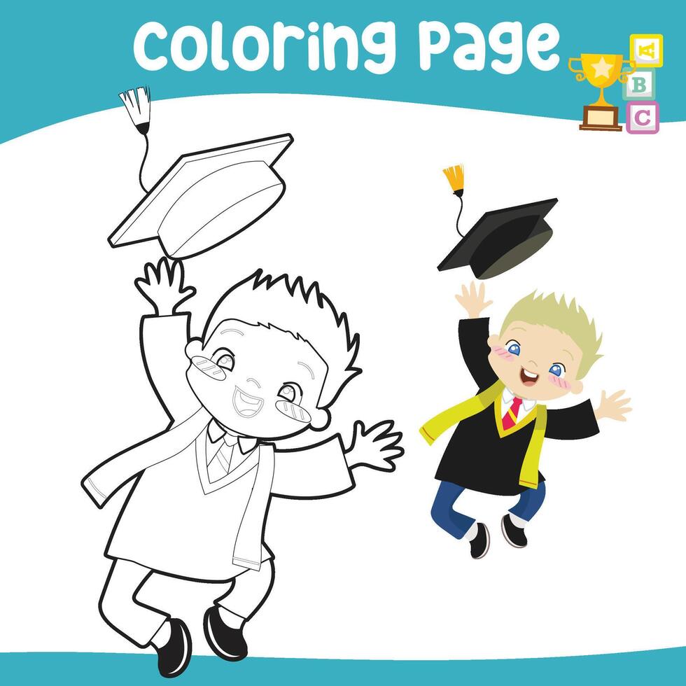 colorazione attività per bambini. colorazione pagina per ragazzo. stampabile foglio di lavoro vettore