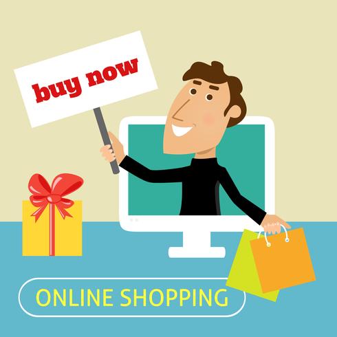 Concetto dello shopping online vettore