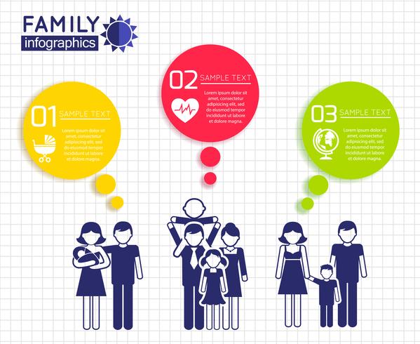 Progettazione infografica con la famiglia vettore