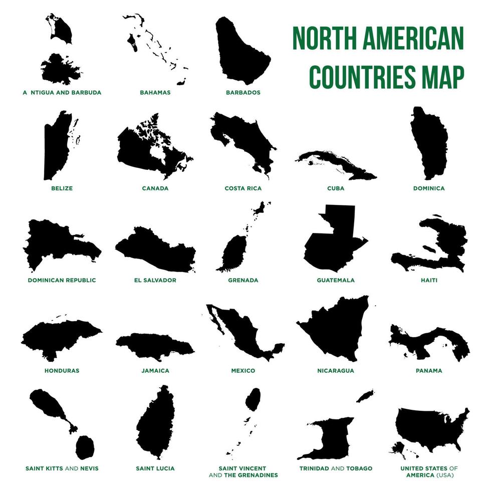 progettazione stabilita dell'illustrazione del modello di vettore della mappa del nord america. vettore eps 10.