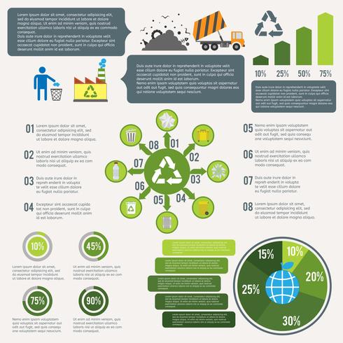 Immondizia che ricicla infographic vettore